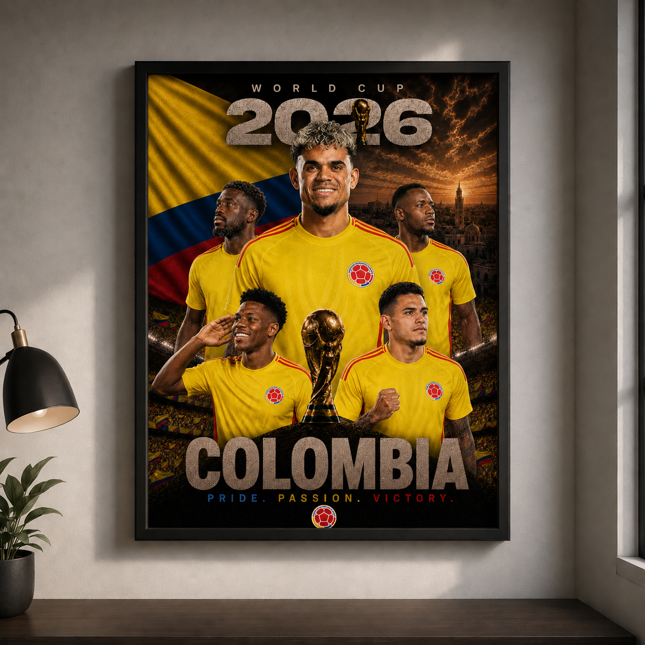 World Cup 2026 Colombia Football Team Poster And Wall Frame