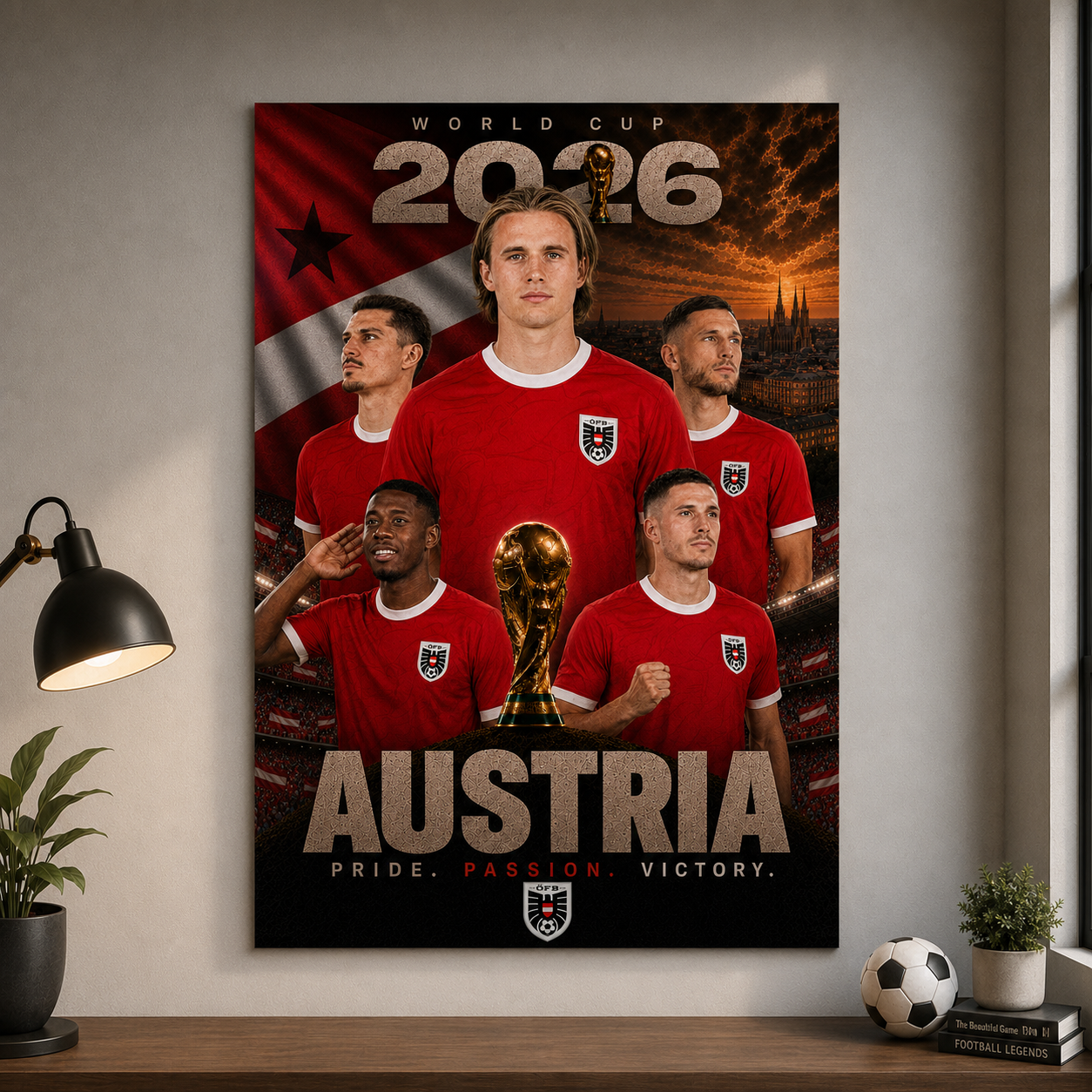 World Cup 2026 Austria Football Team Poster And Wall Frame