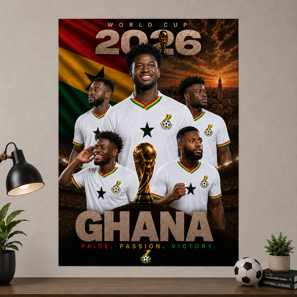 World Cup 2026 Ghana Football Team Poster And Wall Frame