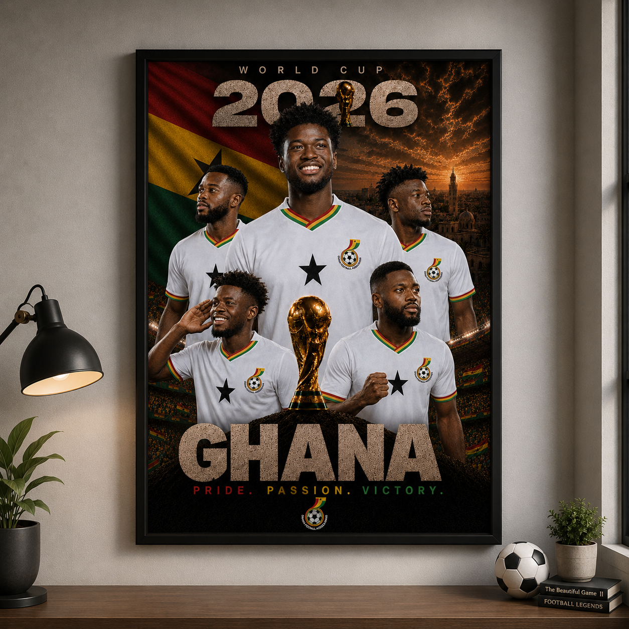 World Cup 2026 Ghana Football Team Poster And Wall Frame