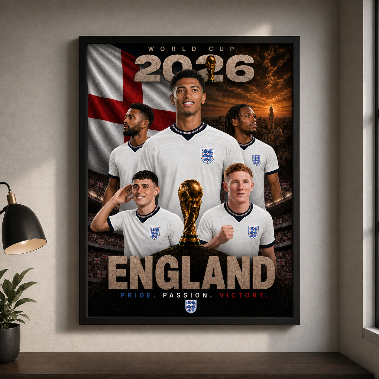 World Cup 2026 England Football Team Poster And Wall Frame