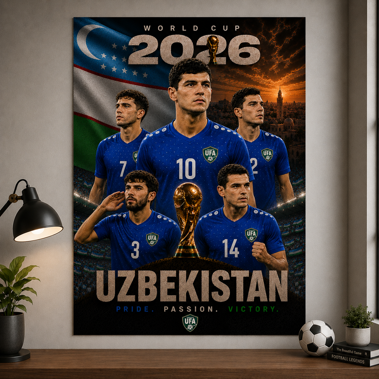 World Cup 2026 Uzbekistan Football Team Poster And Wall Frame