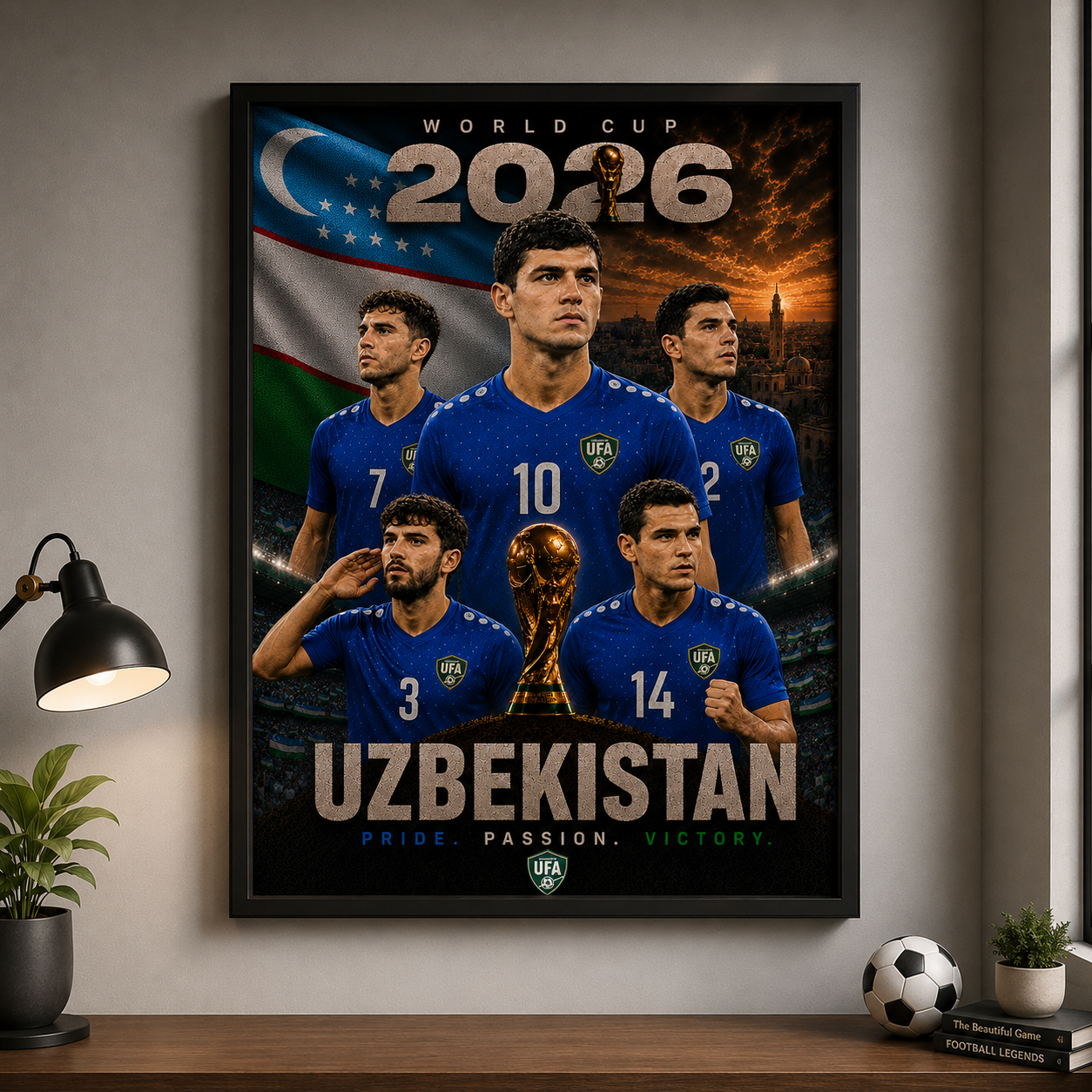 World Cup 2026 Uzbekistan Football Team Poster And Wall Frame