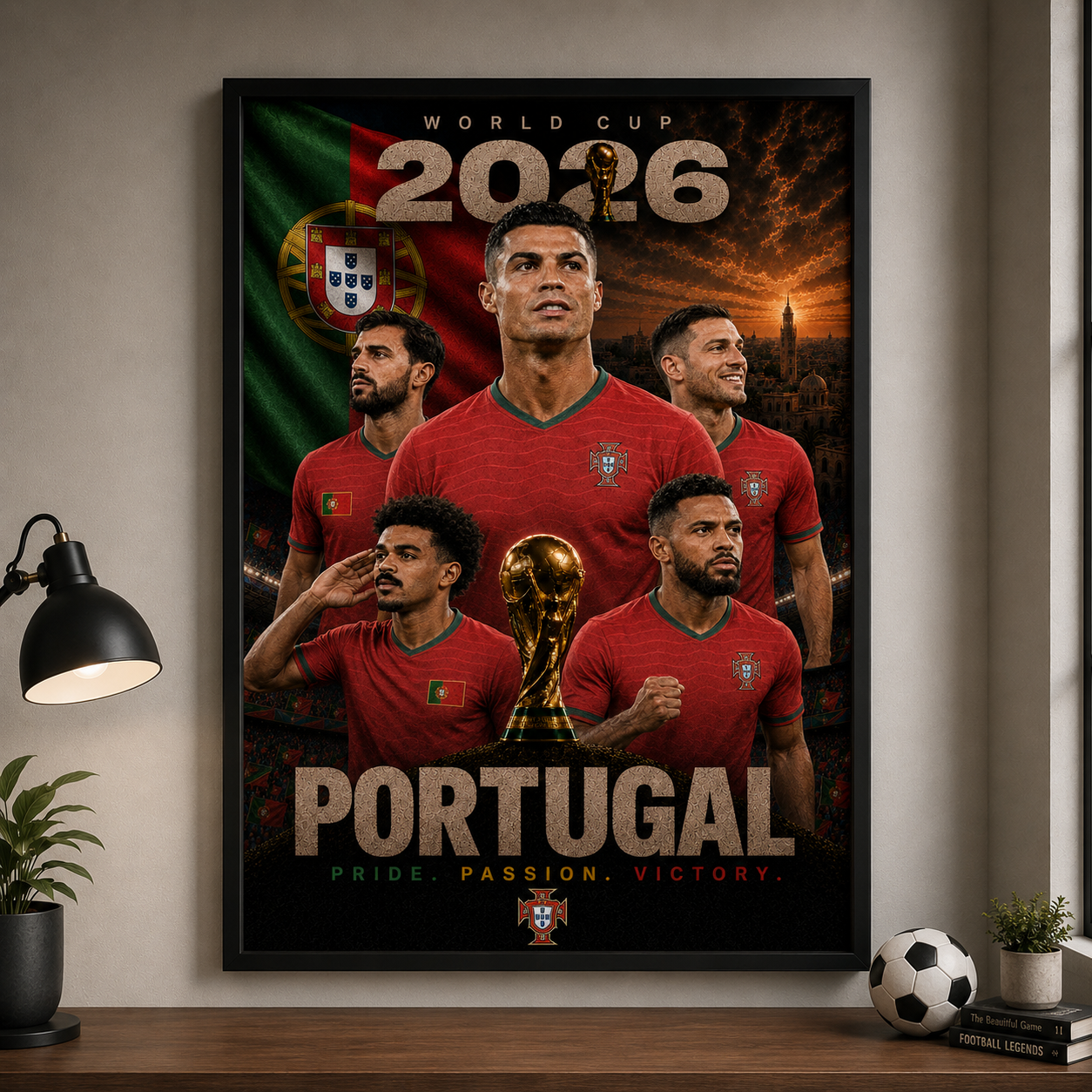 World Cup 2026 Portugal Football Team Poster And Wall Frame