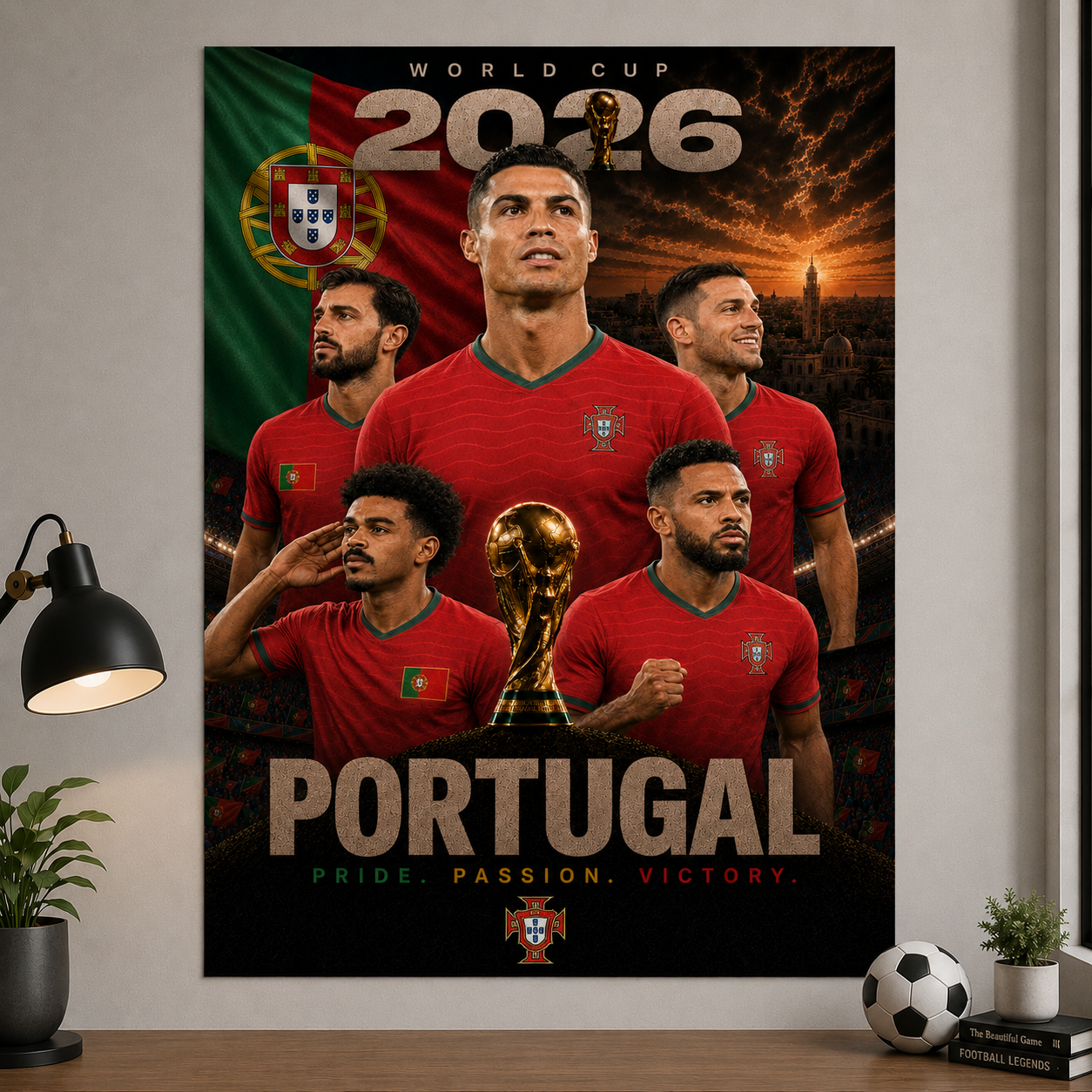 World Cup 2026 Portugal Football Team Poster And Wall Frame