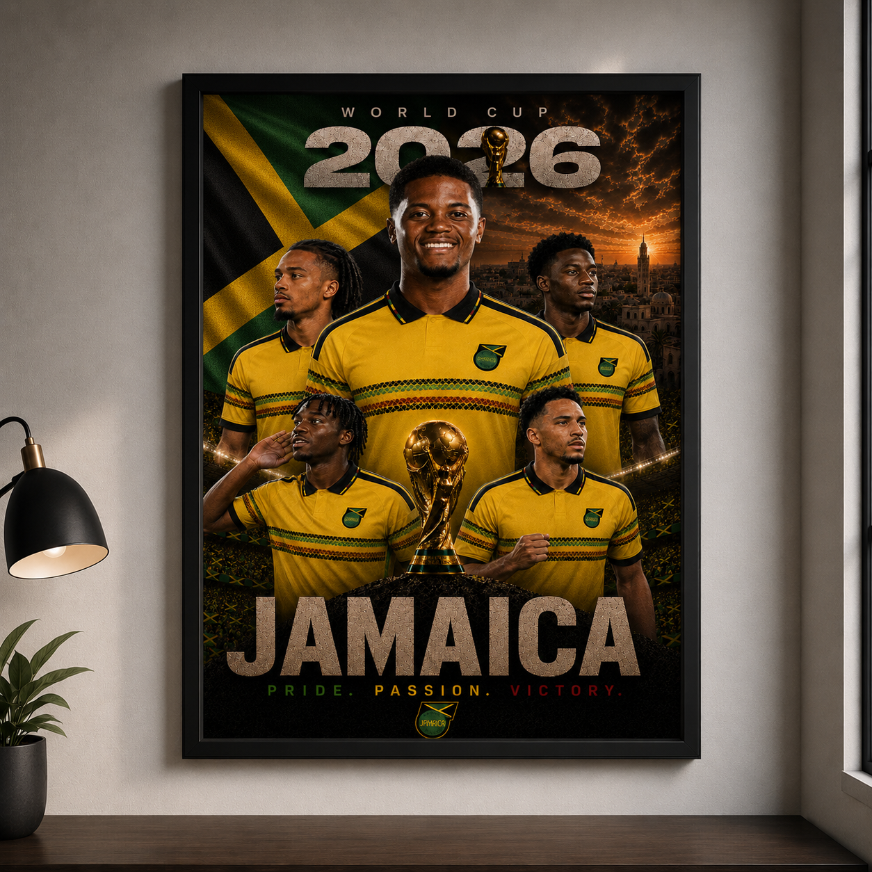 World Cup 2026 Jamaica Football Team Poster And Wall Frame