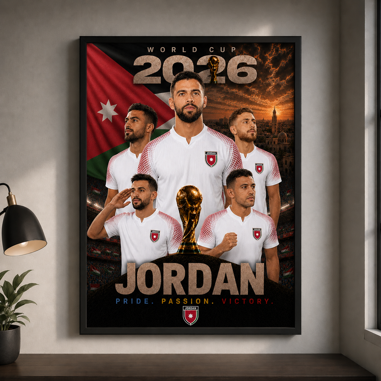 World Cup 2026 Jordan Football Team Poster And Wall Frame
