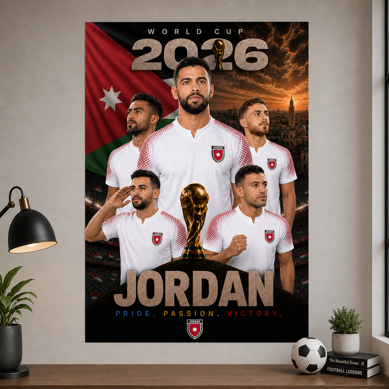World Cup 2026 Jordan Football Team Poster And Wall Frame