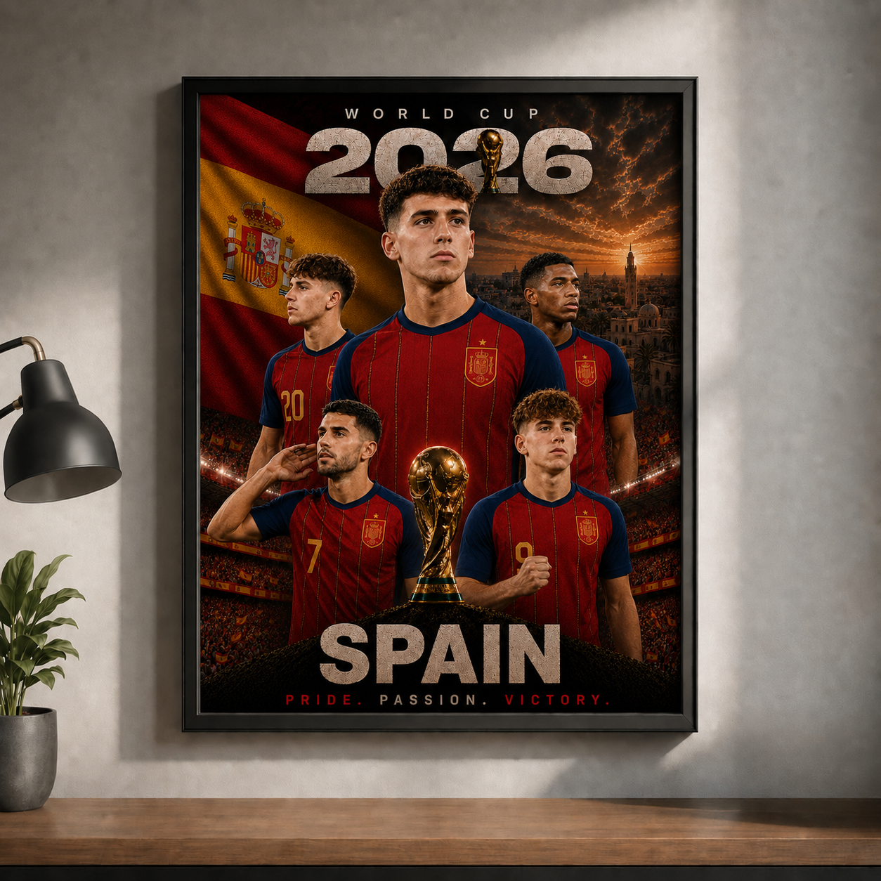 World Cup 2026 Spain Football Team Poster And Wall Frame