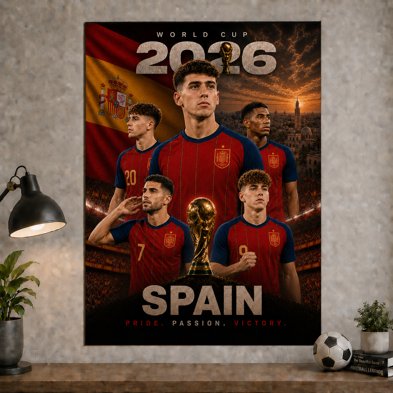 World Cup 2026 Spain Football Team Poster And Wall Frame