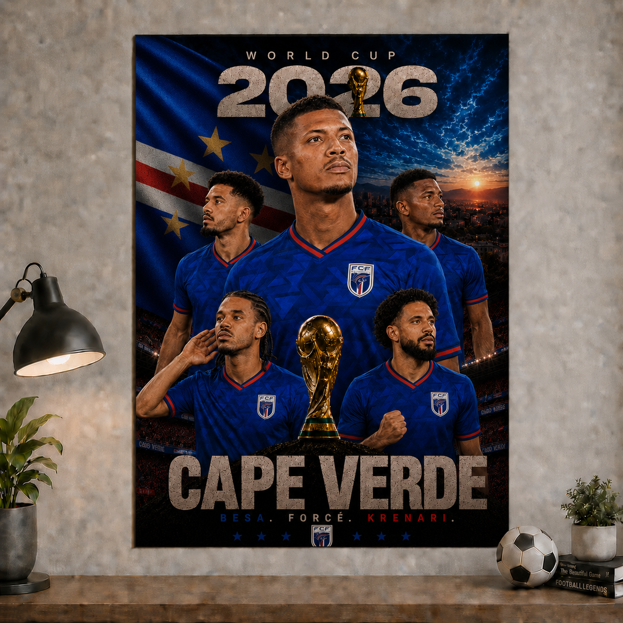 World Cup 2026 Cape Verde Football Team Poster And Wall Frame