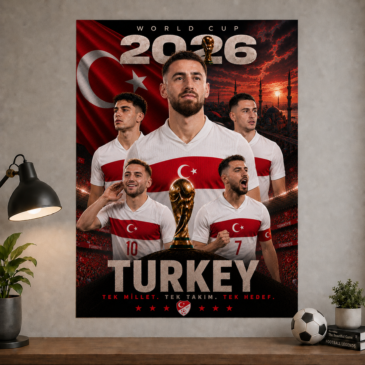 World Cup 2026 Turkey Football Team Poster And Wall Frame