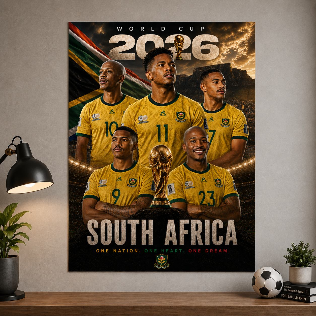 World Cup 2026 South Africa Football Team Poster And Wall Frame