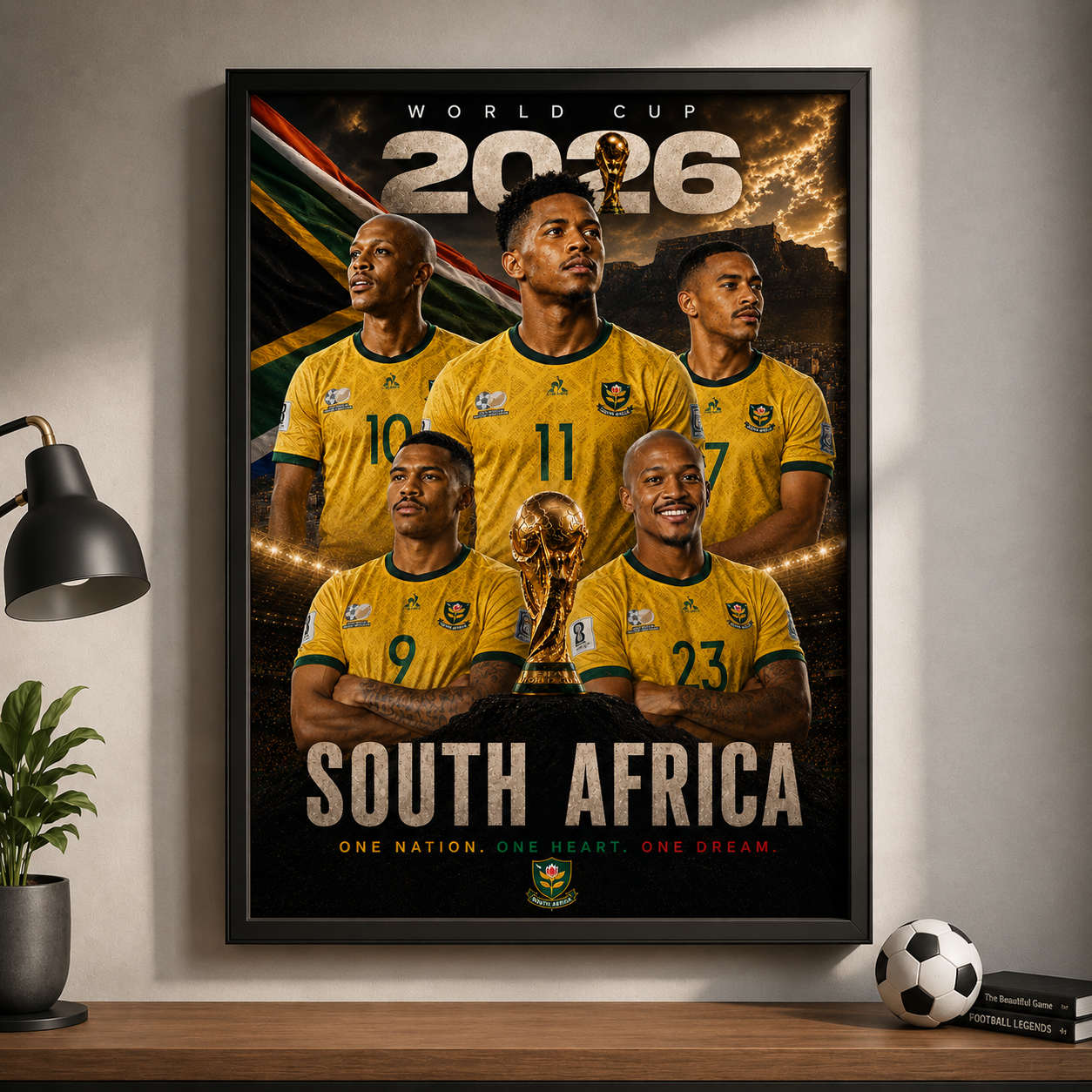 World Cup 2026 South Africa Football Team Poster And Wall Frame