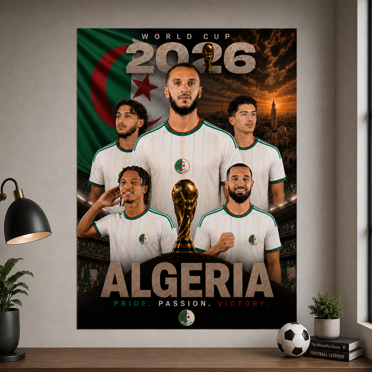 World Cup 2026 Algeria Football Team Poster And Wall Frame
