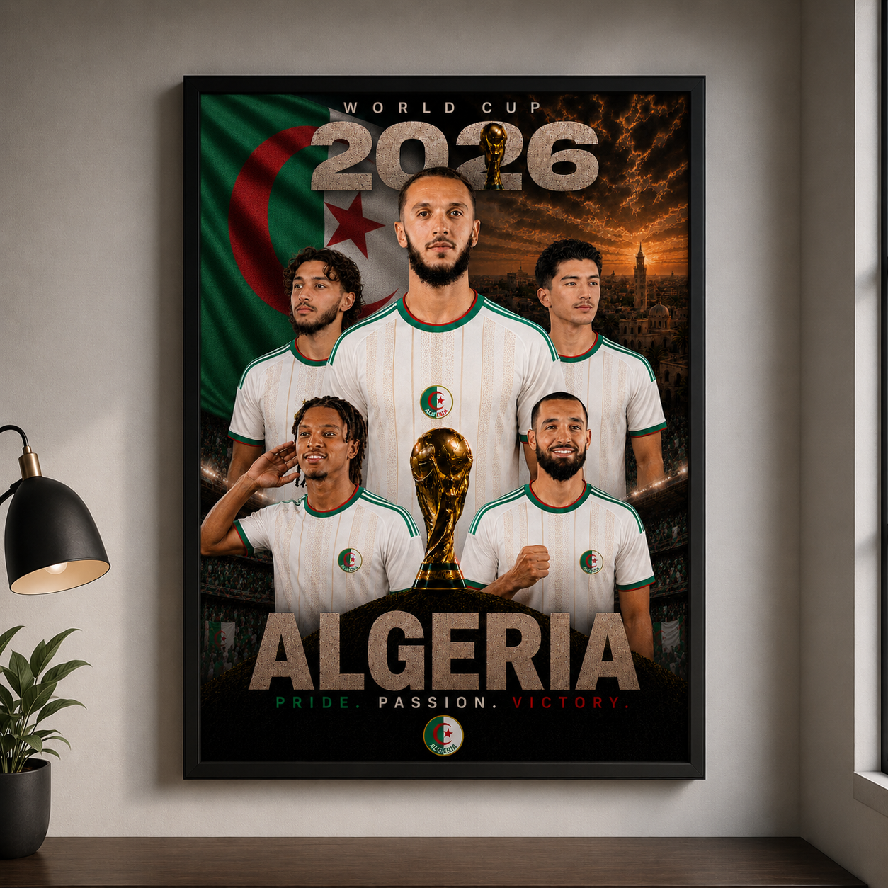 World Cup 2026 Algeria Football Team Poster And Wall Frame