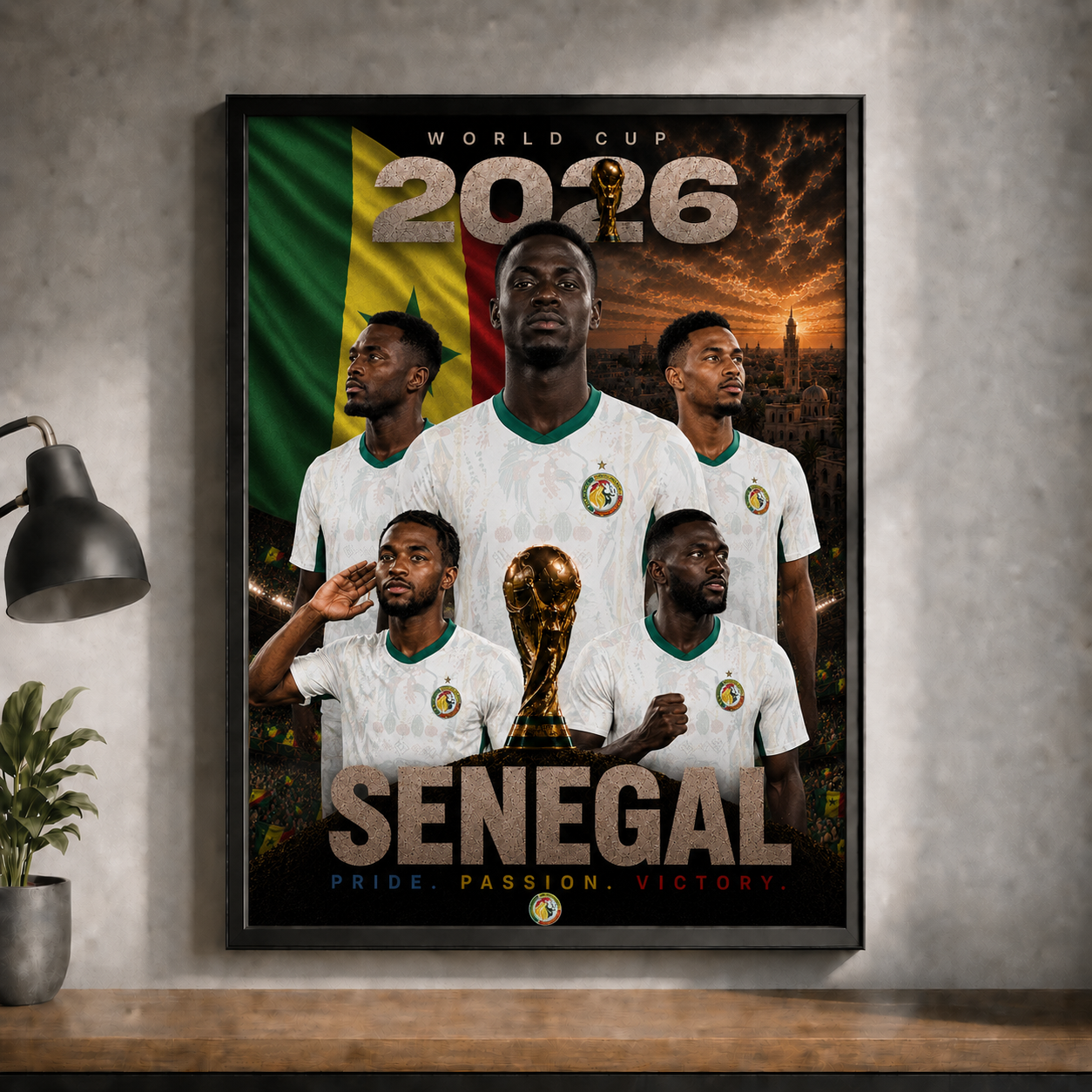 World Cup 2026 Senegal Football Team Poster And Wall Frame