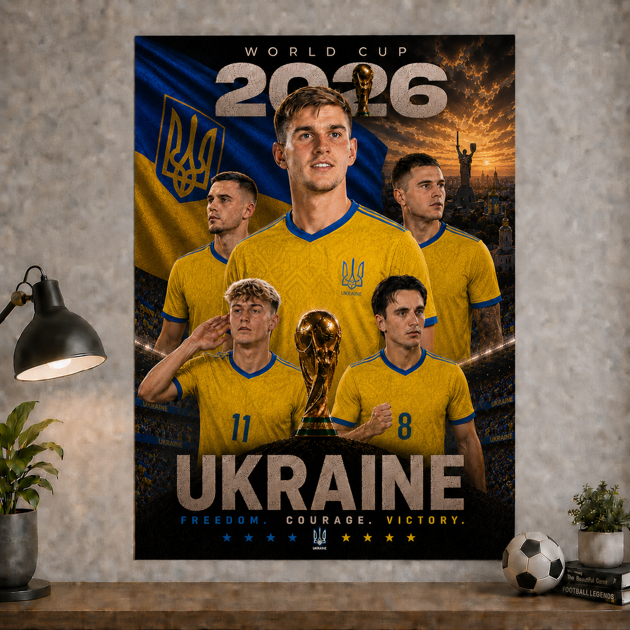 World Cup 2026 Ukraine Football Team Poster And Wall Frame