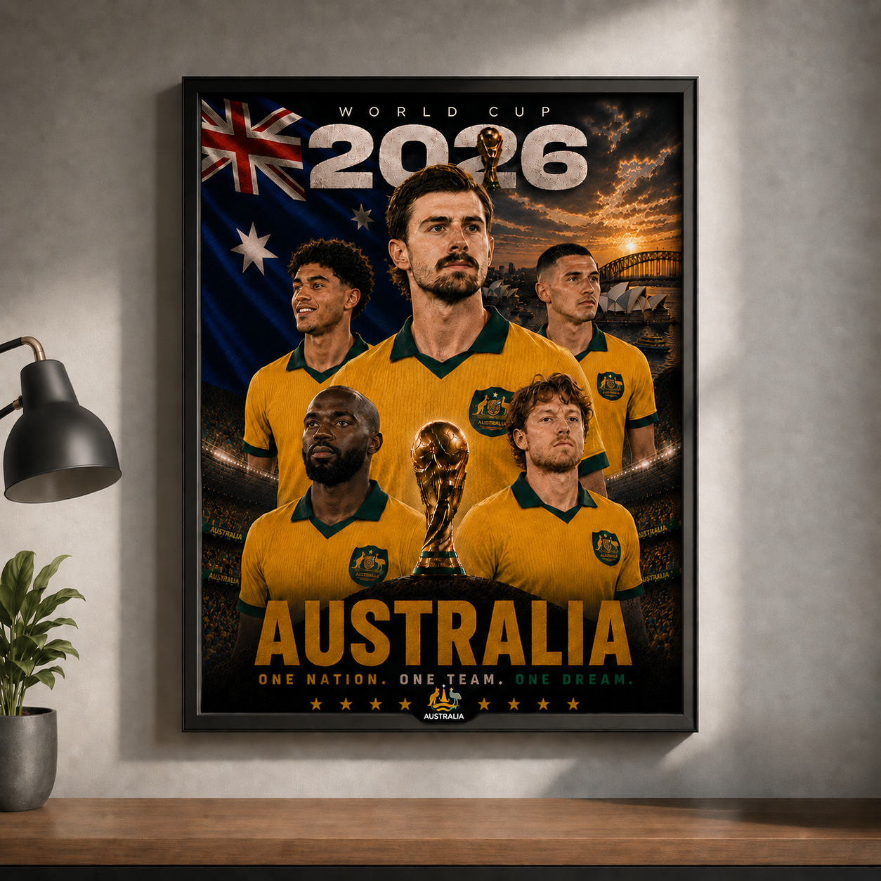 World Cup 2026 Australia Football Team Poster And Wall Frame