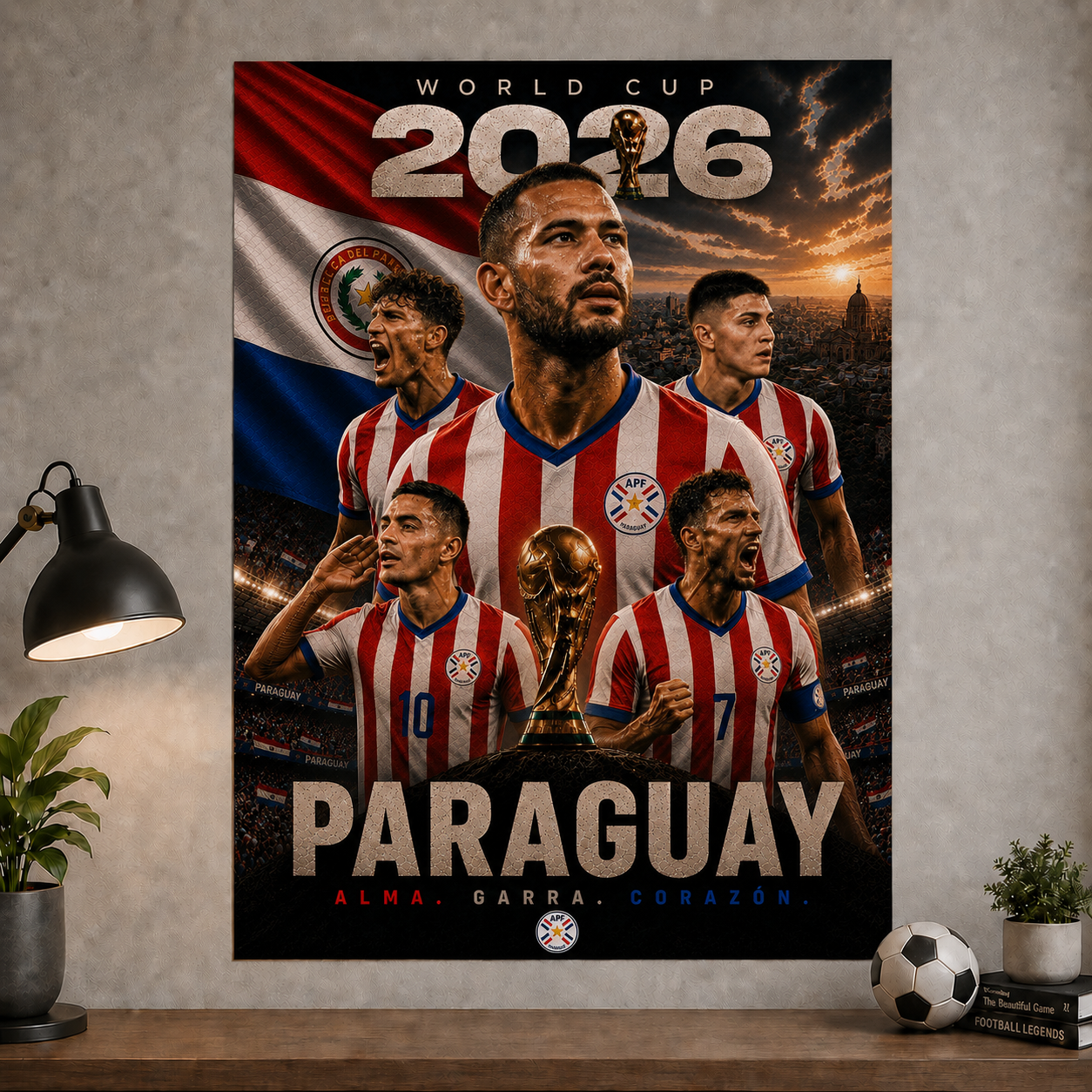 World Cup 2026 Paraguay Football Team Poster And Wall Frame