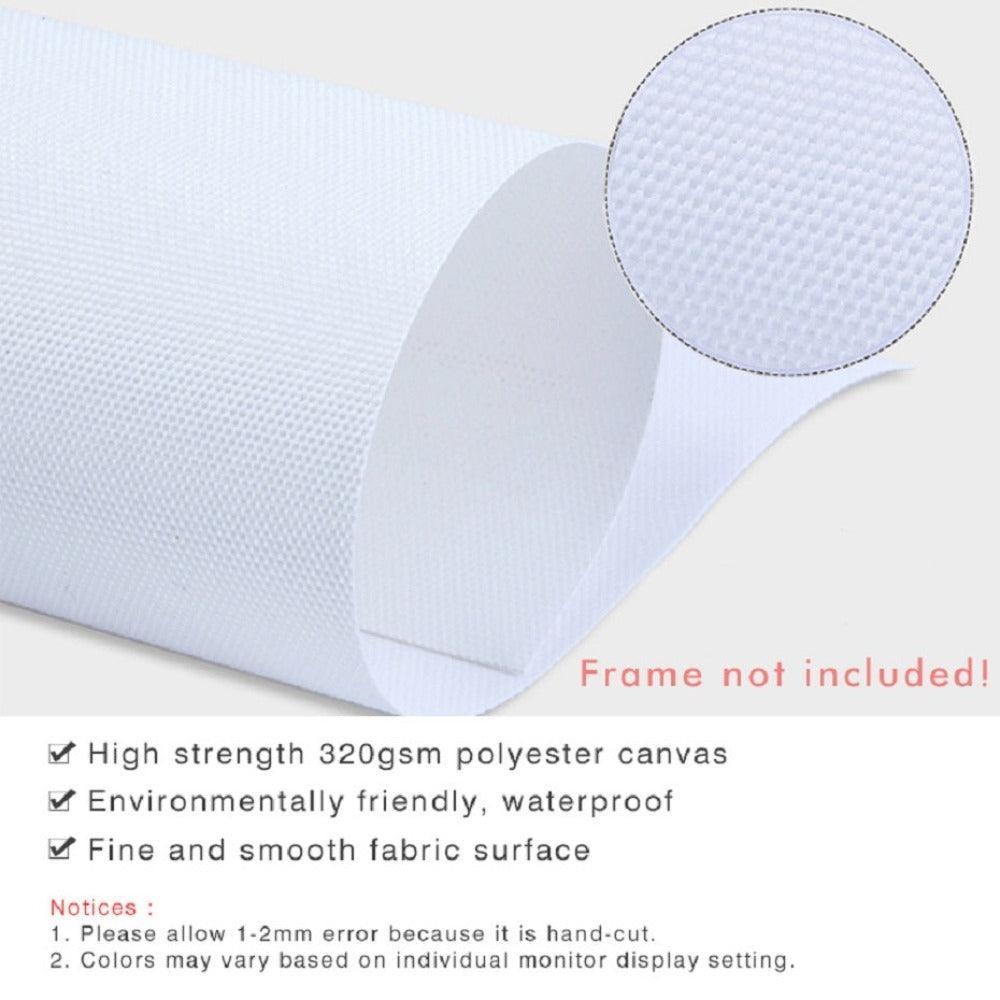 Grand Tetons with Reflection In Lake 4 Panels Canvas Painting-Original Frame