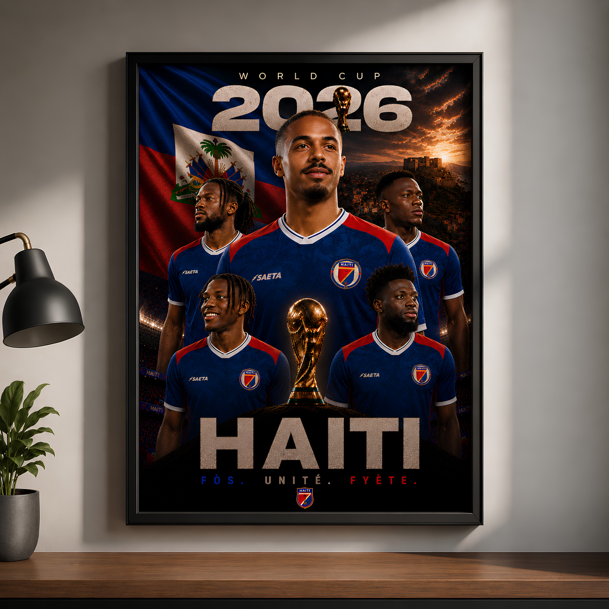 World Cup 2026 Haiti Football Team Poster And Wall Frame
