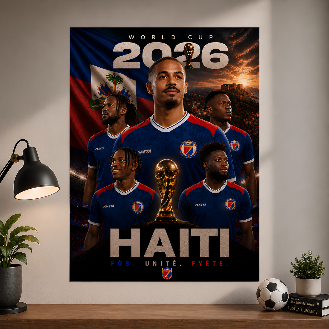 World Cup 2026 Haiti Football Team Poster And Wall Frame