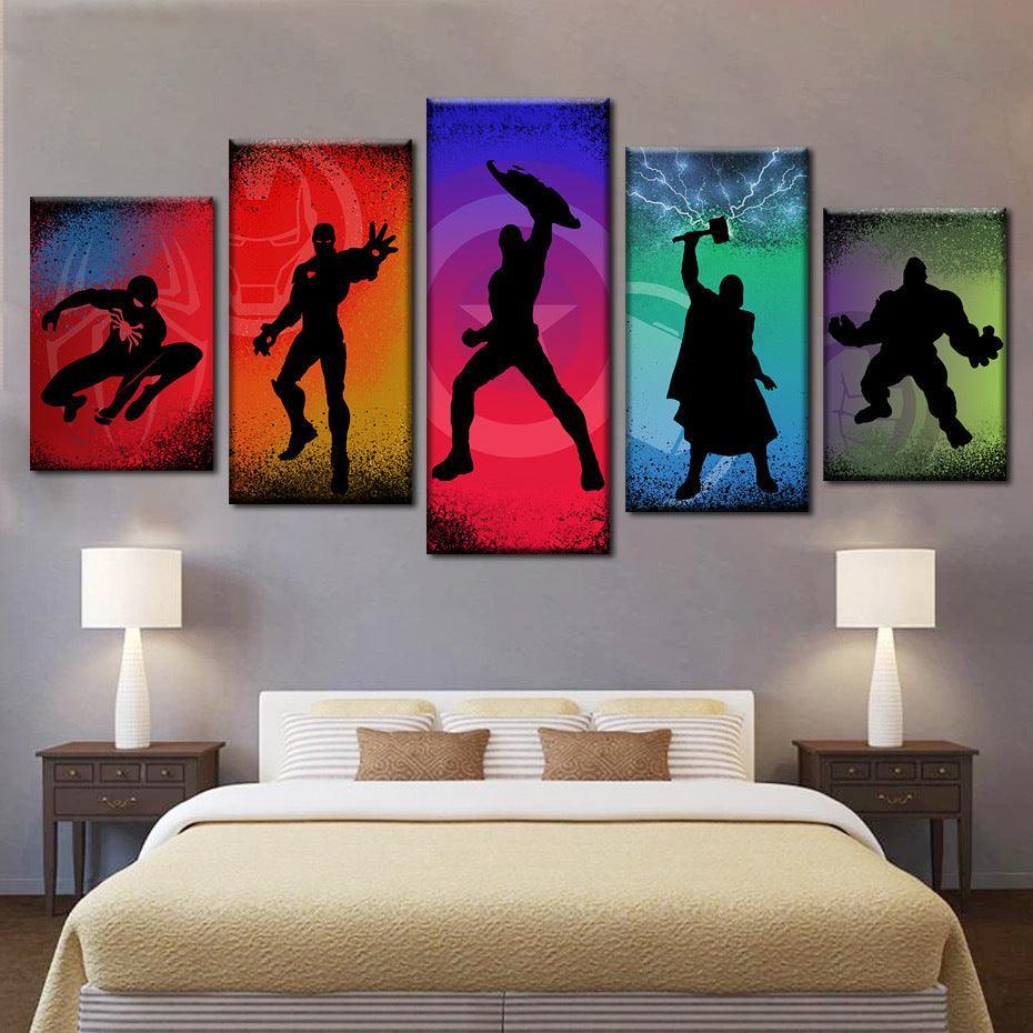 Dynamic Silhouettes Five-Panel Art Set-Original Frame