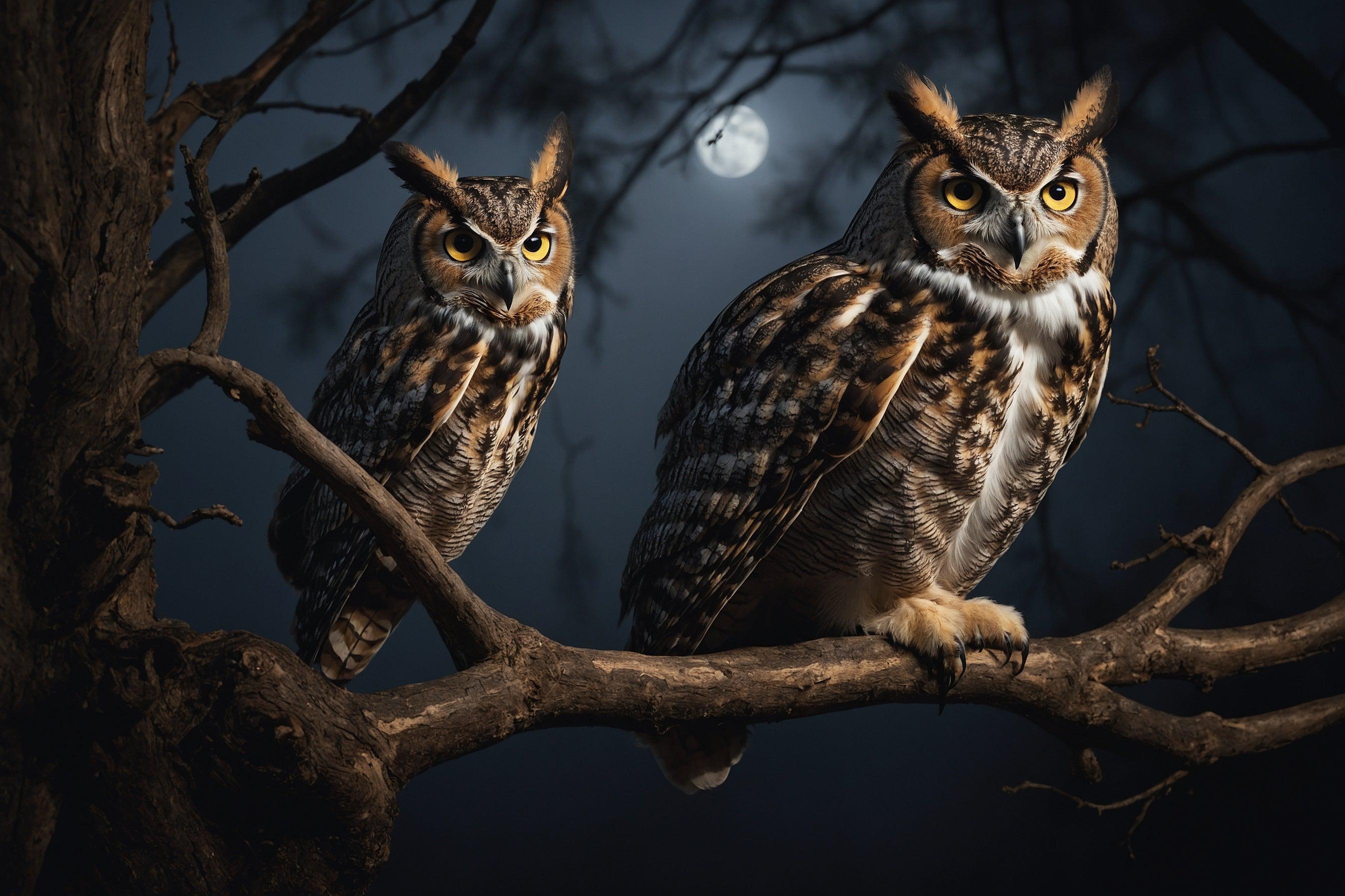 The Elegant Great Horned Owl Canvas Paintings Frame