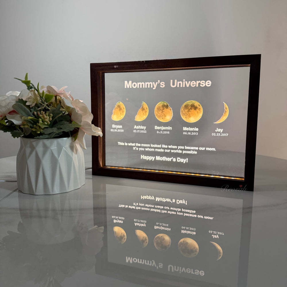 Personalized Moon Phase LED Light Frame