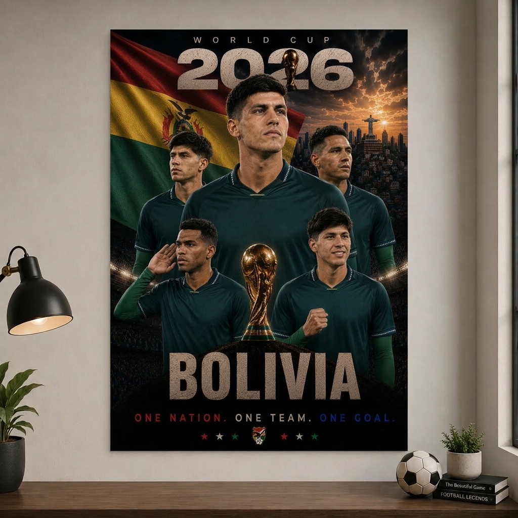 World Cup 2026 Bolivia Football Team Poster And Wall Frame
