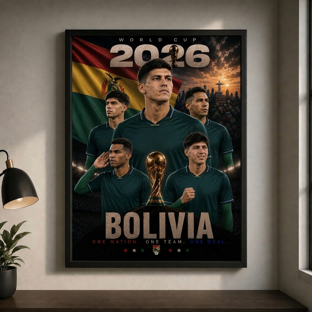 World Cup 2026 Bolivia Football Team Poster And Wall Frame