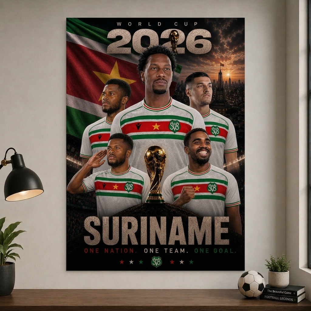 World Cup 2026 Suriname Football Team Poster And Wall Frame