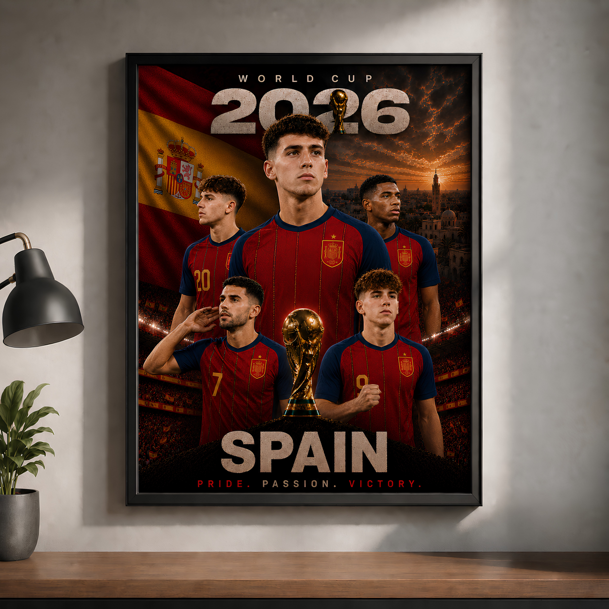 World Cup 2026 Spain Football Team Poster And Wall Frame
