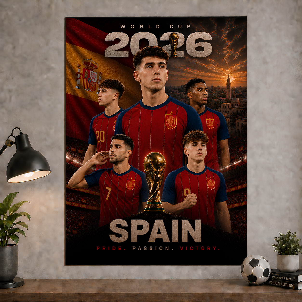 World Cup 2026 Spain Football Team Poster And Wall Frame