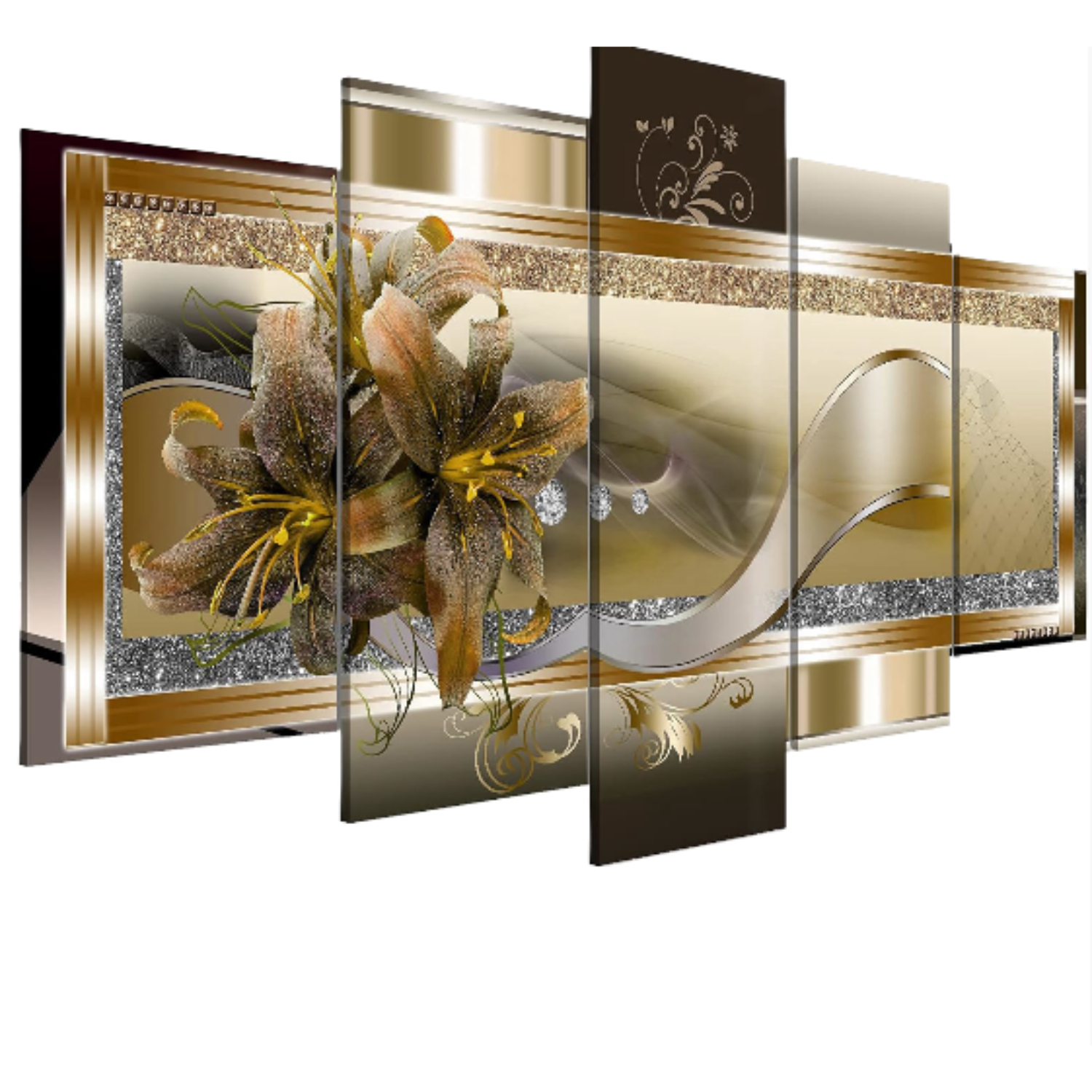 Turquoise Orchid Flowers Canvas Print Wall Art 