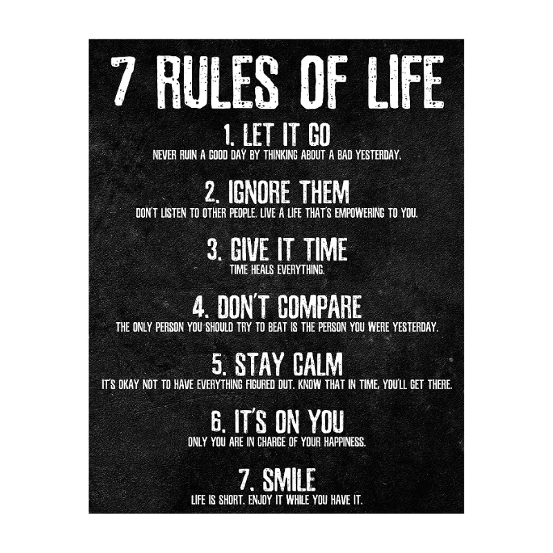 7 Rules Of Life Motivational Wall Decor Poster-Original Frame