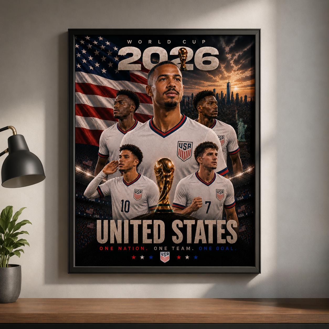 World Cup 2026 United States Football Team Poster And Wall Frame