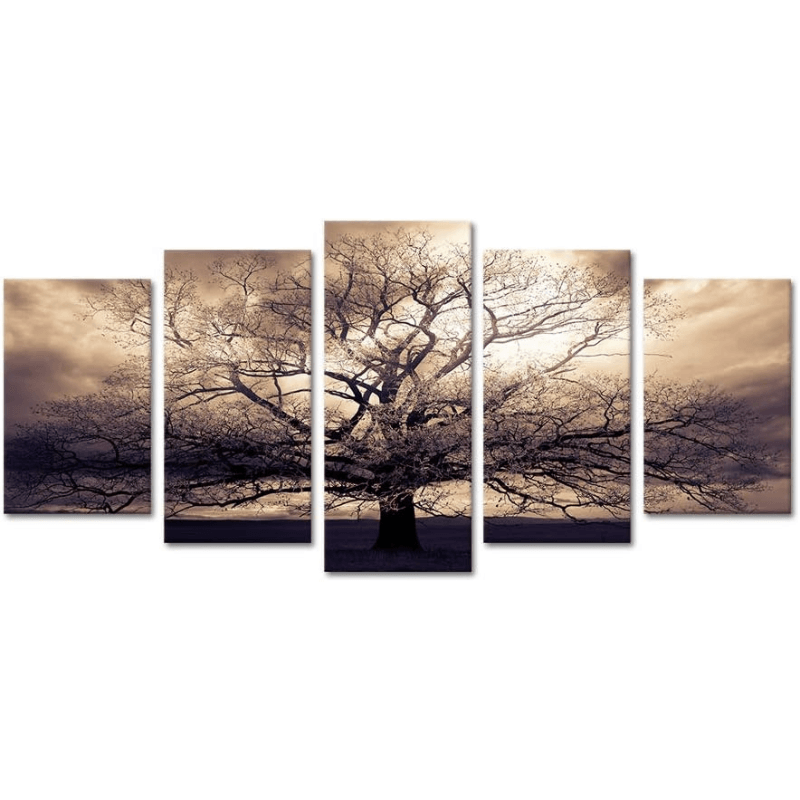 Majestic Oak Tree Canvas Wall Art Set-Original Frame