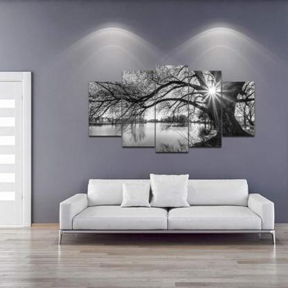 Wall Art Set Old Tree By Lake Canvas Prints-Original Frame