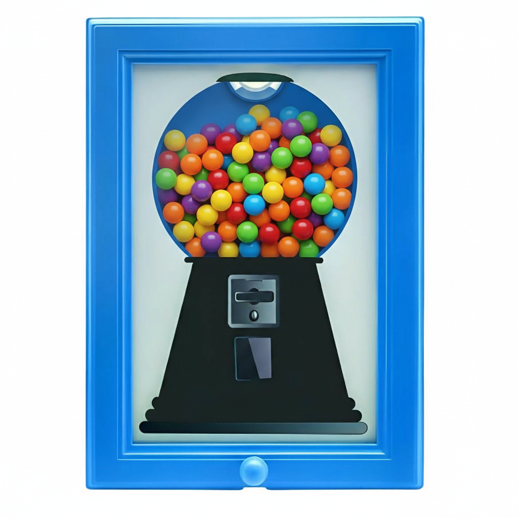 Candy Dispenser Frame For Gumballs And Treats