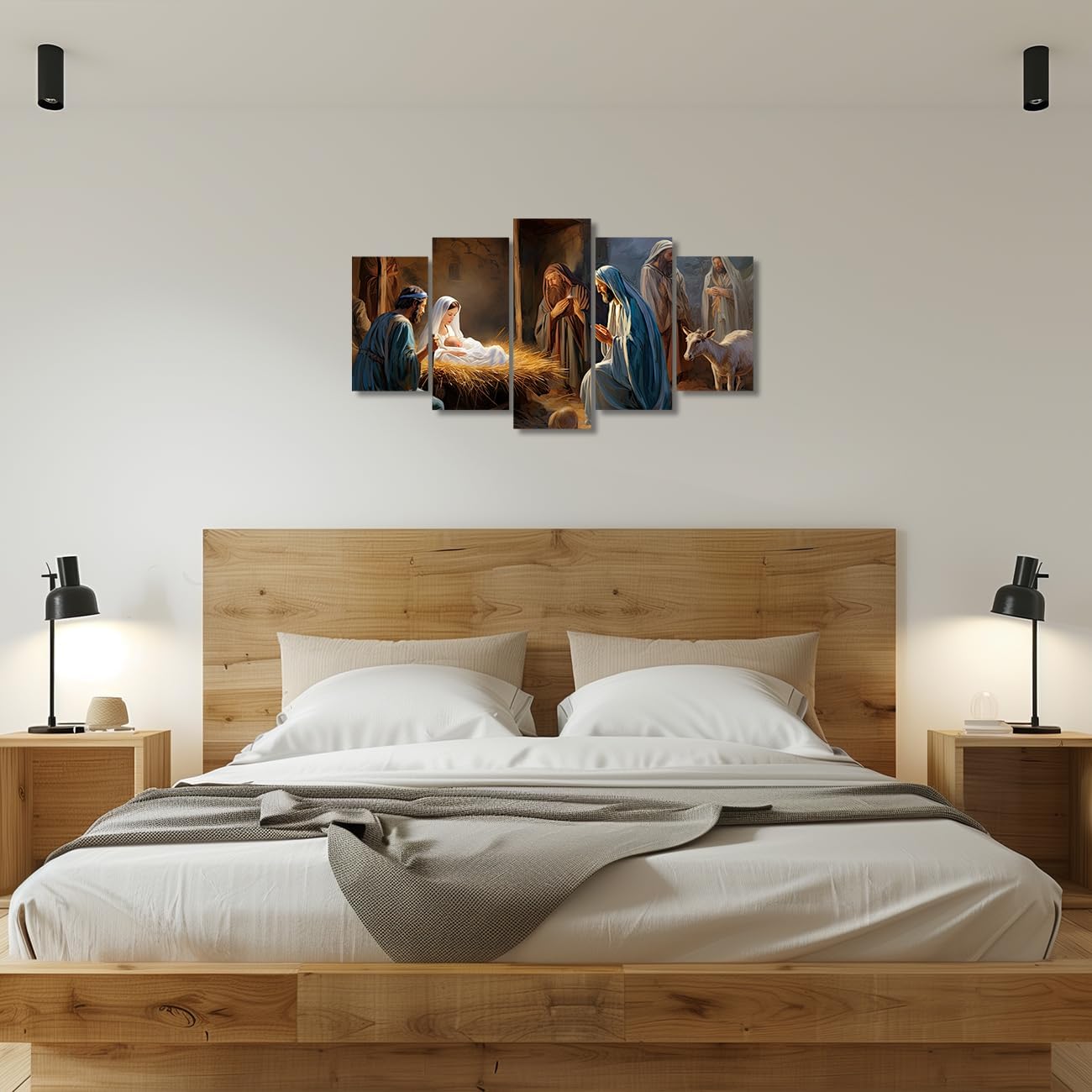 Canvas Wall Art 5 Piece Birth of Christ Scene