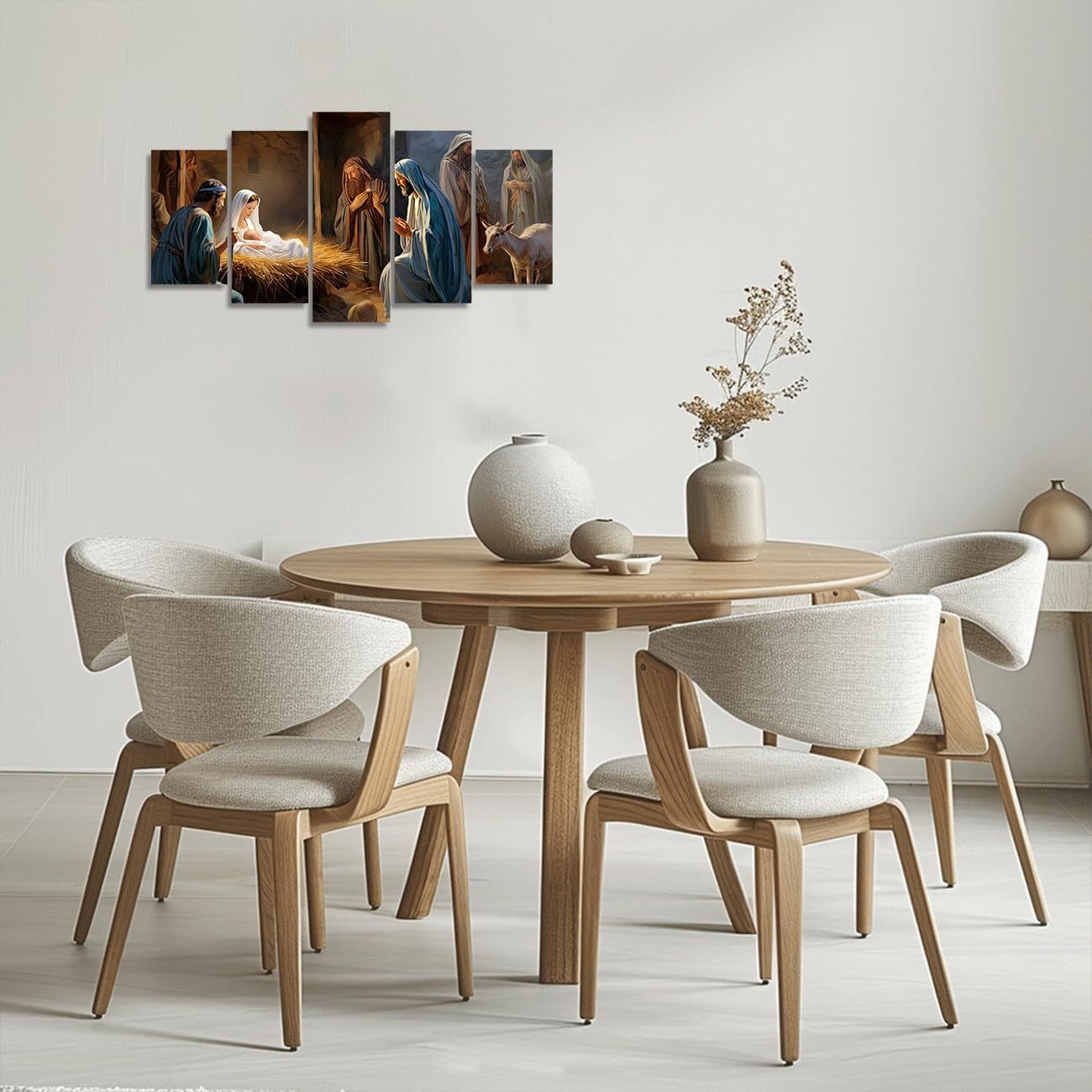 Canvas Wall Art 5 Piece Birth of Christ Scene