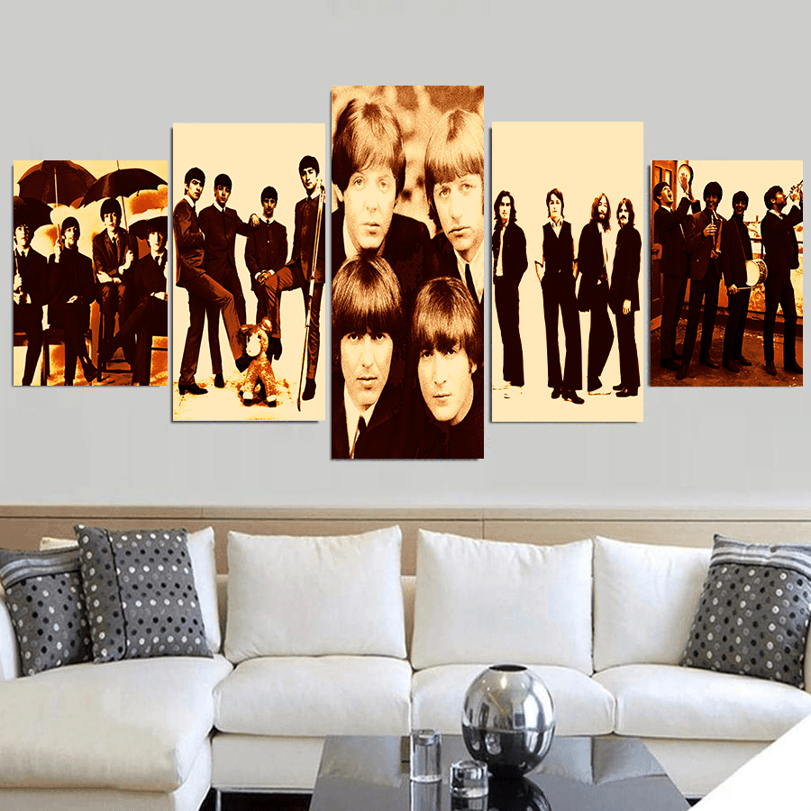 Beatles 5 Piece HD Multi Panel Canvas Wall Art Frame-Original Frame