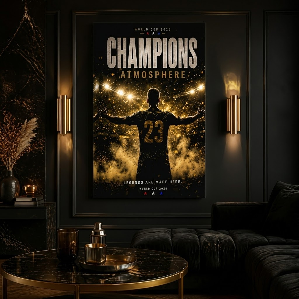 Champions Atmosphere Football Stadium Canvas Wall Art Poster