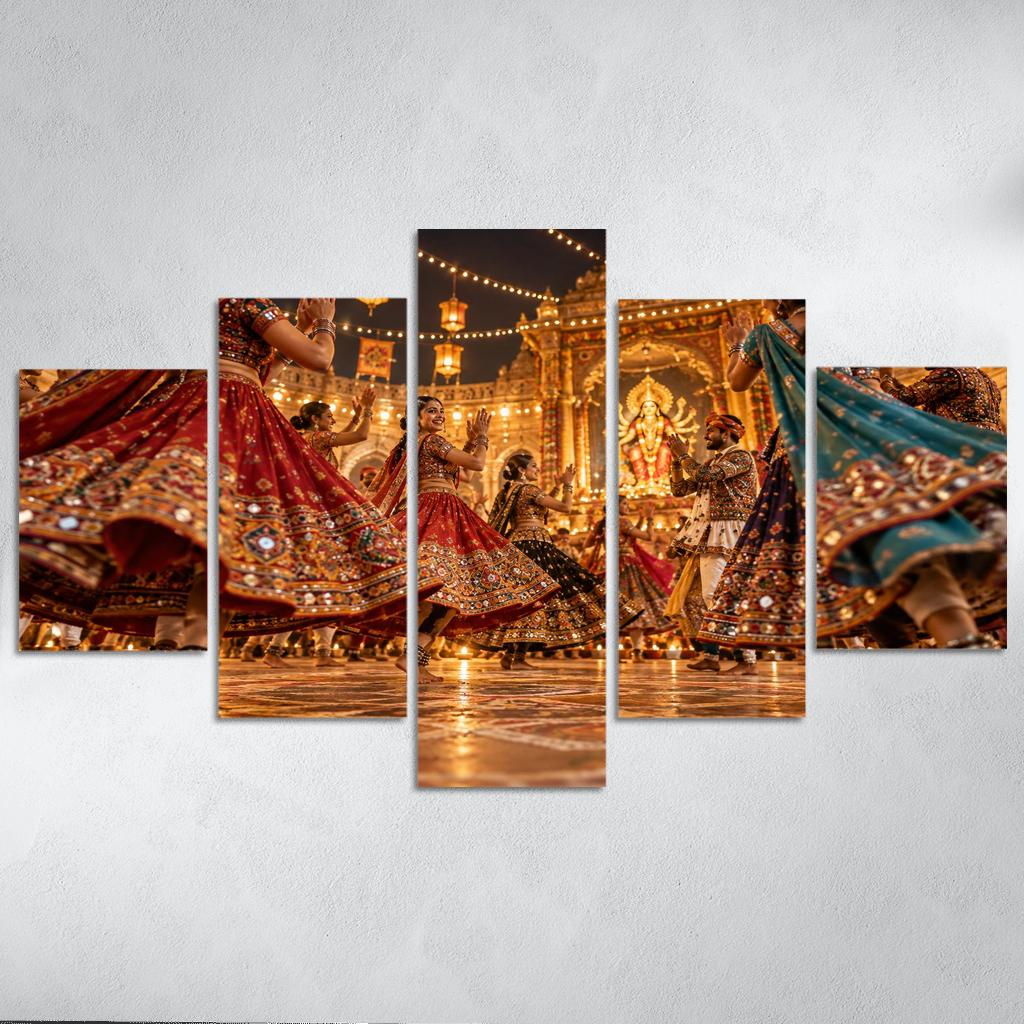 Garba Circle Rhythm Of Devotional Celebration abstract paintings frame [AI-2e9a6791-99855e372e72]