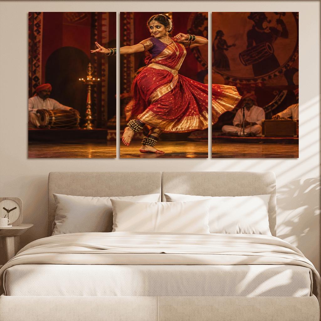 Lavani Grace Rhythms Of Expressive Folk Theatre canvas paintings frame [AI-f4c3a8fb-8e3b4afad1eb]