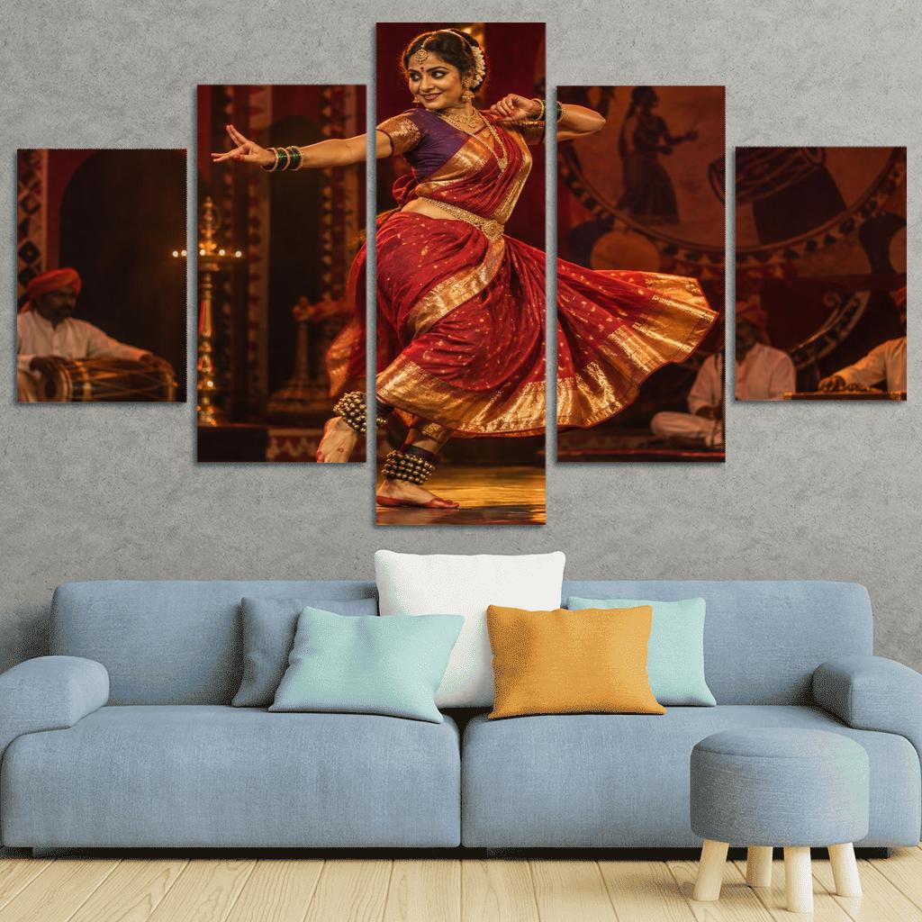 Lavani Grace Rhythms Of Expressive Folk Theatre canvas paintings frame [AI-f4c3a8fb-9e529a9a8d6e]