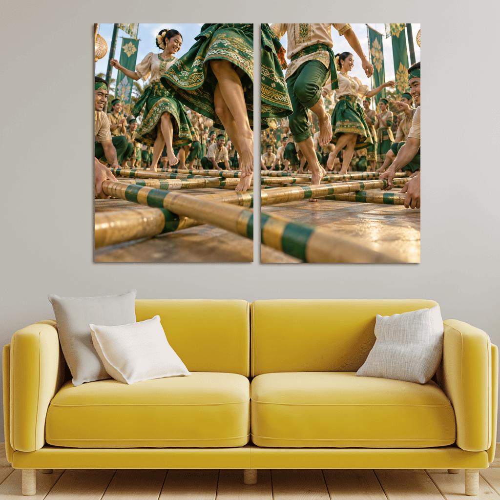 Tinikling Bamboo Rhythm Elegance art trends [AI-5f2350b9-015665b43295]