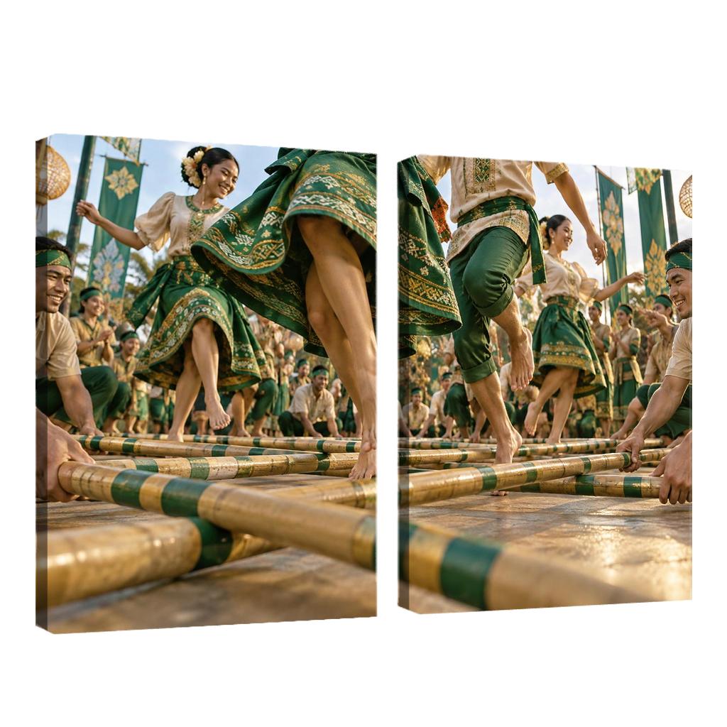 Tinikling Bamboo Rhythm Elegance art trends [AI-5f2350b9-509444e6bfbf]